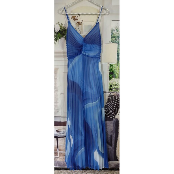 NWT Express Size Xl Maxi Dress Wedding Guest Beachy Boho Waves Marble Print - Picture 5 of 12